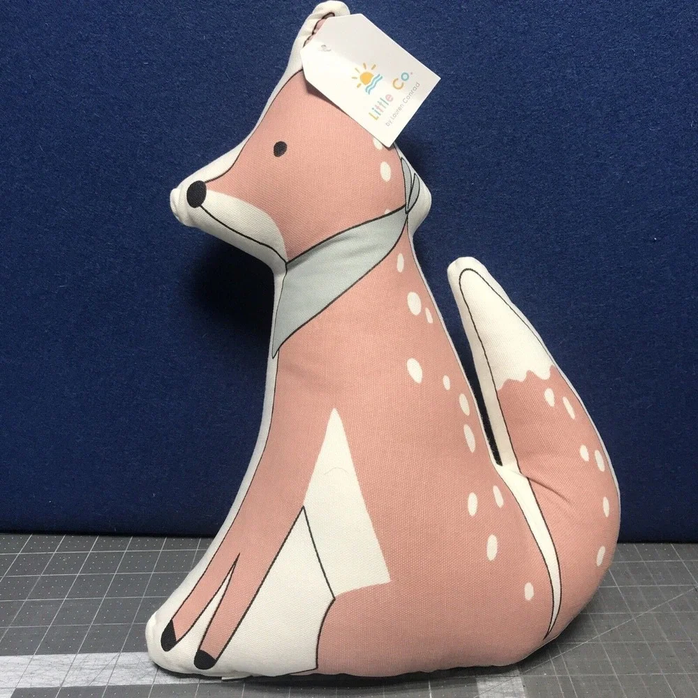 Little Co. By Lauren Conrad Canvas Fox Shaped Decorative Accent‎ Pillow 12x16